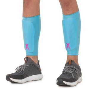 Adidas X SG League Soccer Shin Guards Slip Sleeve Sky Rush Shock Pink Size XL